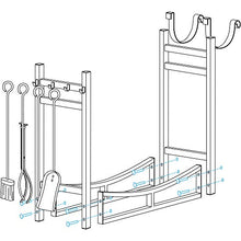 Load image into Gallery viewer, Amagabeli 3FTx30.7in Large Wide Firewood Rack Fireplace Tool Rack Indoor Outdoor Kindling Holder Heavy Duty Wood Storage Log Rack Holder Stacker Stand Tools Stove Accessories Black Without Cover
