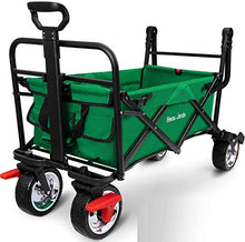 Load image into Gallery viewer, BEAU JARDIN ，Chariot de Jardin à Main Pliable， avec Frein Transport，Remorque de Jardin d&#39;extérieur Pliante Charrette à Bras jusqu&#39;à，80KG Capacité pivotant Pliante Poussette，Vert
