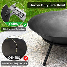 Load image into Gallery viewer, Amagabeli Brasero Exterieur pour Jardin 70cm Terrasses Brasero Fonte avec Trois Jambes Brasero d&#39;extérieur Barbecue Charbon Jardin Fire Pit Grill,Le Camping et Le Pique-Nique Plancha Brasero
