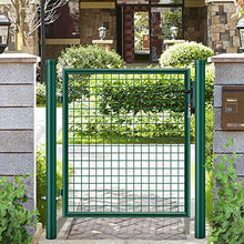 Load image into Gallery viewer, Amagabeli Portail de Jardin en métal galvanisé avec Serrure (Single) Porte de clôture Vert RAL6005 140x100cm
