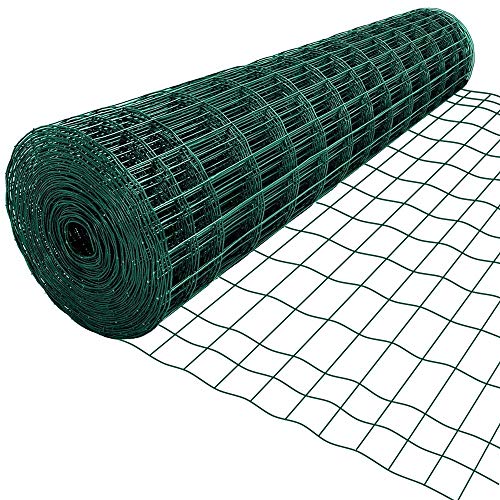 Amagabeli 1.22M X 25M Carré Grillage Résidentiel Vert Grillage de Clôture Fil Maillage 50 x 100mm Maille Clôture de Jardin Métallique Grillage Jardin Bordure de Jardin Pelouse Clôture