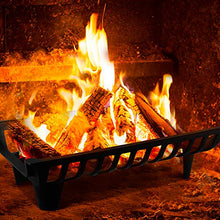 Load image into Gallery viewer, Amagabeli Grille de cheminée Bois de chauffage bûche de bois Porte-bûches À toute épreuve Fonte de fer Intérieur Grille de feu De plein air Poêle à bois Support à bois de chauffage Titulaire Noir
