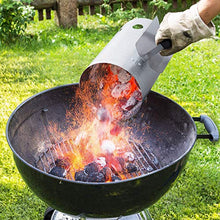 Load image into Gallery viewer, BEAU JARDIN, BBQ Allume-Charbon pour BBQ Allume-Cigare , Cheminée en Barbecues 28 x 18 cm ,Argent Cheminée d&#39;allumage  , Barbecue Briquet Poignée de sécurité
