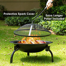 Load image into Gallery viewer, Amagabeli Brasero Extérieur Portable Brasero de Jardin 52cm Brasero Barbecue Exterieur terrasse avec Grille Capot étincelles Tisonnier Cheminée Camping et Le Pique-Nique 52cm Acier Pliant Brasero
