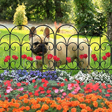 Load image into Gallery viewer, Amagabeli 46 cm x 230 cm Clôture Décorative Métal Pour Jardin Motif Paysage et Barrière Barriere de Jardin Noir
